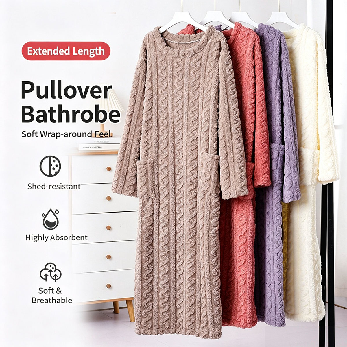 Bathrobe - Зимняя ночная рубашка из кораллового велюра,